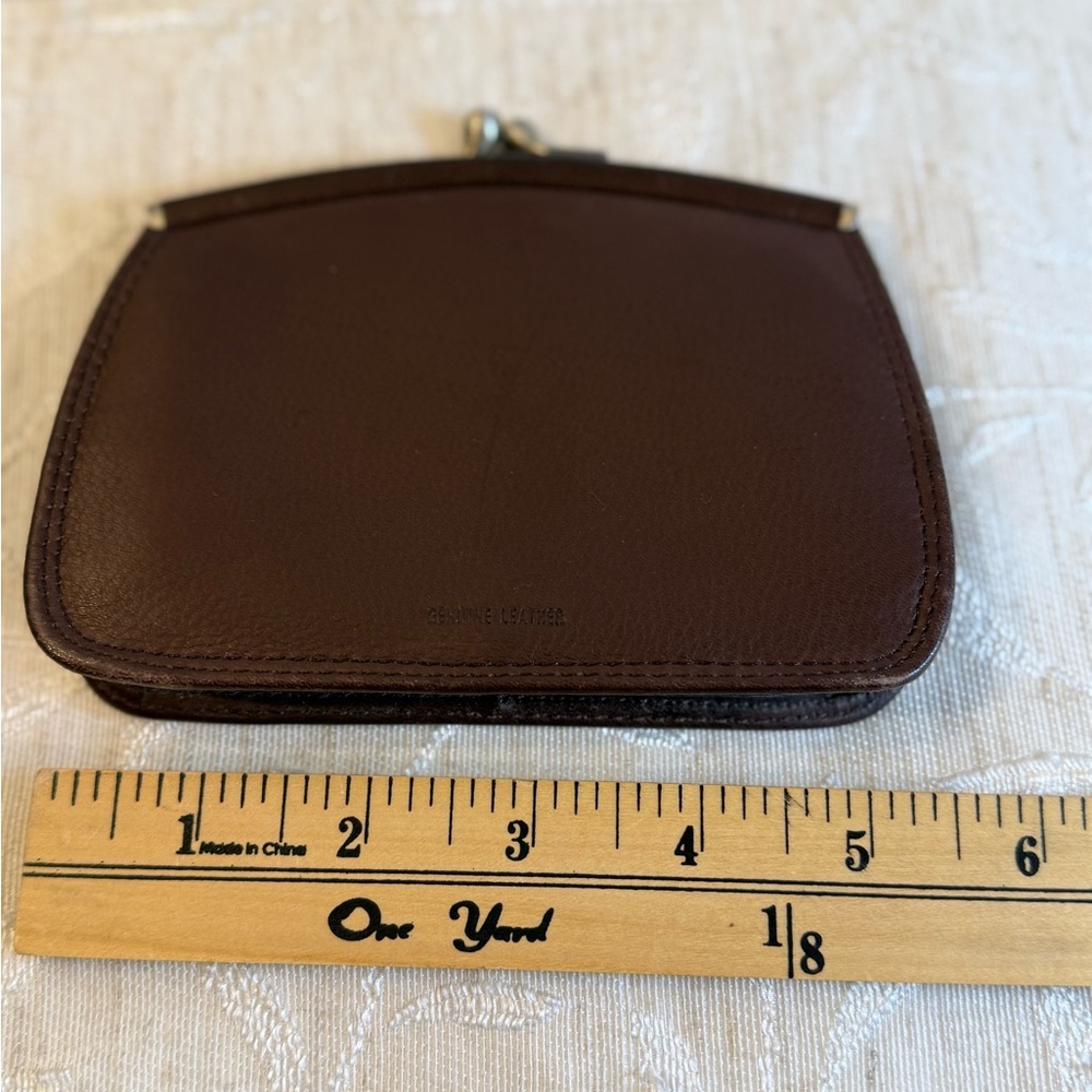 Fossil 1954 Heritage Leather Kiss-Lock Coin Purse Wallet Brown 30th Ann. - Picture 10 of 12